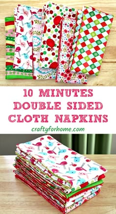 the instructions for how to make easy diy double - sided cloth napkins with this video