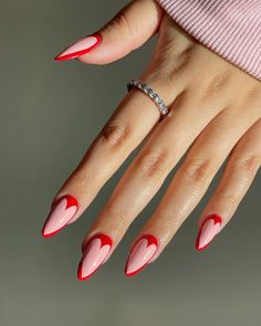 Art Valentines, Heart Nail, Heart Nail Art, Nails Red, Trendy Nail, Trendy Nail Design, Unique Valentines, Nails Pink