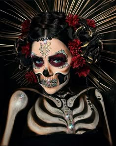 Catrina Makeup, Horror Halloween Costumes, Skeleton Makeup, Clever Halloween Costumes