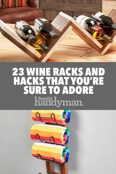 three wine racks that you're sure to adore with the words, 23 wine racks and hacks that you're sure to adore