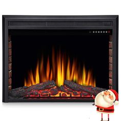 PRICES MAY VARY. 🔥Dimensions and Attractive Design:Overall size: 39"L X 8.98"D X 27.01"H, insert size: 35.68"L X 7.6"D X 25.31"H.The indoor fireplace has novel design, retains the traditional look with two-sided interior brick wall and faux log. Perfect for TV stands, bookshelf, fireplace wall, sideboards ect. The electric fireplace insert provides supplemental heat for room up to 400 sq.ft.Also it could be a decorative fireplaces with no heat for year-round ambience. 🔥Gorgeous Realistic Danci Electric Fireplace Logs, Electric Stove Heaters, Recessed Electric Fireplace, Interior Brick, Brick Interior Wall, Fireplace Shelves, Stove Heater, Electric Fireplace Heater, Fireplace Logs