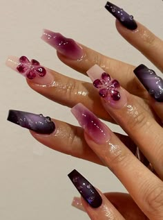 Purple Lilac Nails, Eid Nails, Sleek Nails, Purple Summer Nails, Unique Acrylic Nail Designs, Colourful Acrylic Nails, Cutesy Nails, Nail Aesthetics, Longer Nails