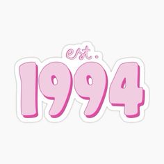 the year 1994 sticker is shown in pink