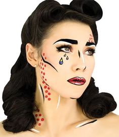 Pop Art Costume, Make Up Kits, Pop Makeup, Makeup Recipes, Pop Art Makeup, Winter Guard, Halloween Makeup Inspiration