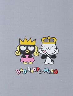 two cartoon characters on a gray background with the word bad dad and baby mama written below them