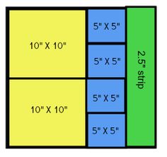 the size and width of an area rug is shown in blue, yellow and green