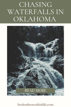 the cover of chasing waterfalls in okalahoma, with an image of a waterfall