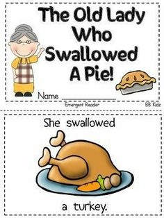 the old lady who swallowed a pie and she swallowed a turkey emerger for thanksgiving