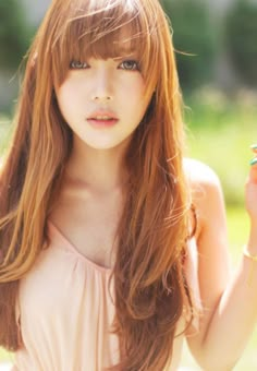 natural redhead park hye min Natural Redheads, Cute Asian Fashion, Natural Redhead, Long Red Hair, Ombré Hair, Redhead Beauty