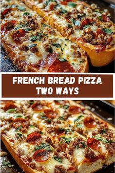 two different types of bread pizzas with cheese and pepperoni