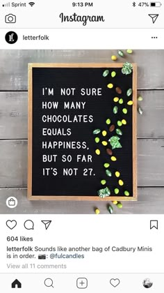 the instagram page for instagram com shows an image of some candy and candies