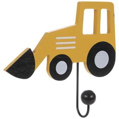 a wooden construction vehicle hook on a white background