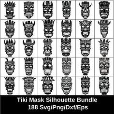 Mask Silhouette, Tiki Masks, Tiki Mask, High Resolution Images, Tiki Bar, Silhouette Svg, Software Design, Apparel Design, Vector Graphics