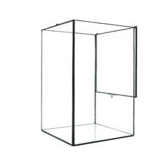 an empty glass box on a white background