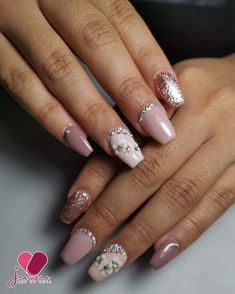 Bridal Extensions Nails, Nails Design Engagement, Nails Acrylic For Bride, Nail Art Engagement Brides, Engagement Nail Art Brides, Nail Extensions For Engagement, Nude Wedding Nails For Bride