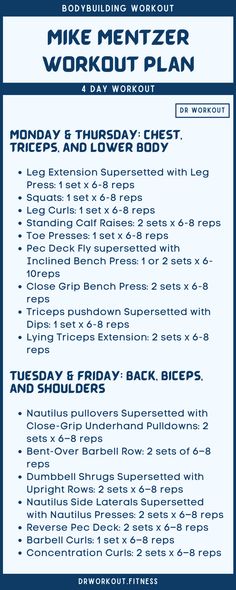 the workout plan is shown in blue and white