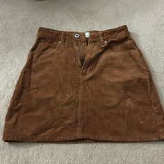 Size: 2 Brand New, Never Worn Brown Corduroy Casual Mini Skirt, Casual Brown Corduroy Mini Skirt, Casual Brown Corduroy Skirt, Brown Cotton Mini Skirt For Fall, Brown Corduroy Mini Skirt, Sophisticated Wardrobe, Corduroy Skirt, Cotton On, Womens Skirt