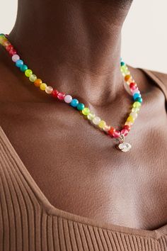 Sydney Evan's LA style is brought to life in this colorful necklace. Crafted from 14-karat gold, it's strung with rainbow jade beads and a moonstone evil eye pendant that sparkles with a single diamond. The 3-inch chain extender means you can wear it at whatever length feels right. La Style, Colorful Necklace, Sydney Evan, Chain Extenders, Eye Pendant, Evil Eye Pendant, La Fashion, Colourful Necklace, Jade Beads