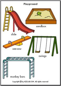 an image of playground equipment labeled in english