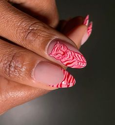 Tiger Print Acrylic Nails, Pink Gator Nails, Tiger Nail Design, Tiger Nails Designs, Neon Leopard Nails, Tiger Print Nails, Nails Tiger, Elephant Nails, Tiger Nail Art