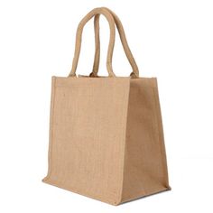 a jute bag on a white background with clippings to the front and side