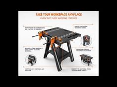 an image of a workbench with instructions on how to use the table top