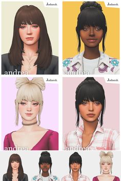 the different hairs styles for females are shown in this screenshoter's image