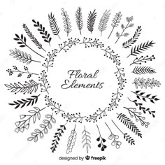 floral elements arranged in a circle