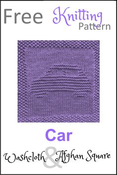 the knitting pattern for an afghan and afghan square is shown in purple, with text that reads