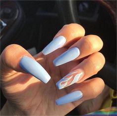 May 3, 2020 Medium Coffin nails W/ flame nail art & a chrome pinky ï Ballerina Style Nails, Flame Nail Art, Blue Coffin Nails, Nails Medium Length, Blue Acrylic Nails, Ballerina Nails, Summer Acrylic Nails, Coffin Nails Designs, Fire Nails