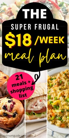 Cheap Meal Planning, Cheap Budget Meals, Dollar Meals, Cheap Meals On A Budget, Cheap Healthy Dinners, Frugal Kitchen, Cheap Grocery List, Cheap Family Dinners