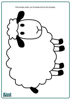 a cartoon sheep with black and white lines on it's face, in the middle of