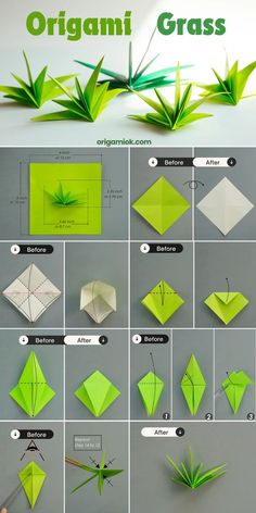 how to make an origami grass