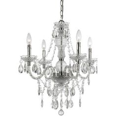 a chandelier with crystal drops hanging from it