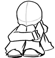 a black and white drawing of a person wearing a hoodie with their arms crossed