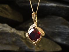 Gold Ruby Pendant set with a Created Ruby in a top quality, perfect clarity & stunning red color, at 12x12mm, weighting 7 Carats. Vintage Pendant design made of Gold Vermeil ☞ thickest 18k Gold Plating on top of Solid 925 Sterling Silver ☞ made to last. Matching Ring - please ask meMatching Earrings - please ask me Free Vermeil Chain with every Pendant order, 18 inch Silver chain (46 cm) ✓ ⌛Last Pendant left ⌛ Details : ♥ Each item comes in a cute GIFT BOX ✓ ♥ GUARANTEE on the materials ✓ ♥ Crea Gold Antique Pendant, Ruby Necklace Gold, Ruby Pendant Set, Ruby Diamond Pendant, Gold Ruby Necklace, Ruby Jewelry Necklaces, Morganite Pendant, Vintage Jewelry Antique, Ruby Necklace Pendant