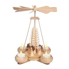 a candle holder with candles in it