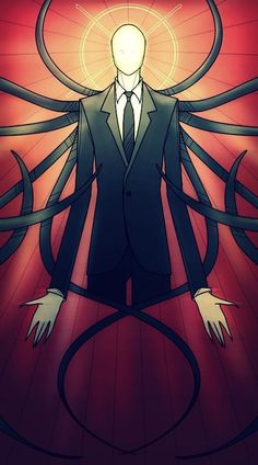 a man in a suit and tie standing with his hands on his hips, surrounded by tentacles