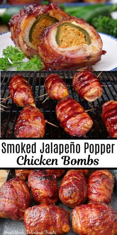 Chicken Stuffed Jalapenos, Jalepeno Chicken Recipes, Bacon Wrapped Turkey, Pellet Smoker Recipes, Stuffed Jalapenos, Smoked Recipes, Bbq Appetizers, Popper Chicken, Smoked Jalapeno