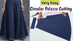 Very Easy Circular Palazzo Pant Cutting and Stitching/Plazo Cutting For Beginners/Style by Radhika - YouTube Plazo Designs Palazzo Pants, Circular Plazzo, Palazzo Pants Diy, Plazo Kurti Design, Pant Models, Guruji Swaroop, Stitching For Beginners, One Piece Dress Long, Plazo Design