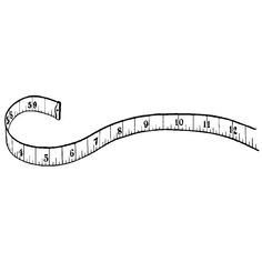 a drawing of a measuring tape