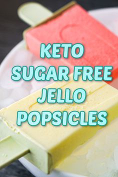 keto sugar free jello popsicles on a plate