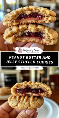 peanut butter and jelly stuffed cookies