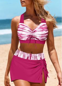 Color:Hot Pink;Size:S;Size:M;Size:L;Size:XL;Size:XXL;Package Contents:1 X Bra , 1 X Pantskirt;Occasion:Sport; Skirt Swimsuit, Trendy Swimsuits, Retro Swimsuit, Modest Swimsuits, Swimwear Outfit, Swim Dress, Plus Size Swimwear, Swimwear Fashion, Plus Size