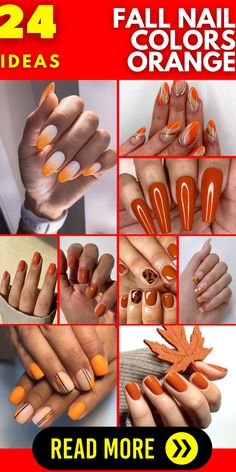 Step into the allure of fall nail colors orange with our collection. From short gel nails to long acrylic designs, we've got every trend covered this autumn.Discover the charm of fall nail colors orange this season. Our gallery features everything from cute French tips to vibrant neon styles, perfect for a fresh autumn aesthetic. 2023 Nail Design Trends, Fall Nail Colors Orange, Nail Colors Orange, Fall Nail Tips, Fall Pumpkin Nails, 49ers Nails, Colors With Orange, Nail Polish Gifts, Nail Gel Colors