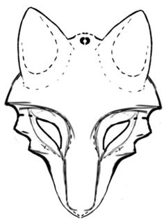 a drawing of a fox's head