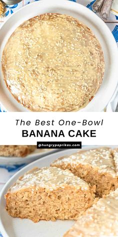 the best one - bowl banana cake recipe is made with only three ingredients, and it's so easy to make