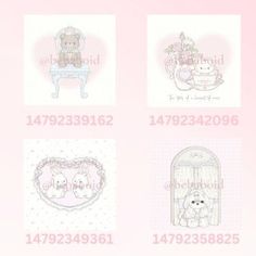 four different designs on a pink background with white and black lettering that says, baby girl