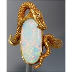 Serpent Jewelry, Bijoux Art Nouveau, Snake Jewelry, Art Nouveau Jewelry, Snake Ring, A Snake, Gold Snake, Opal Stone, Animal Jewelry