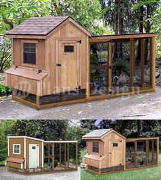 two pictures of the same chicken coop